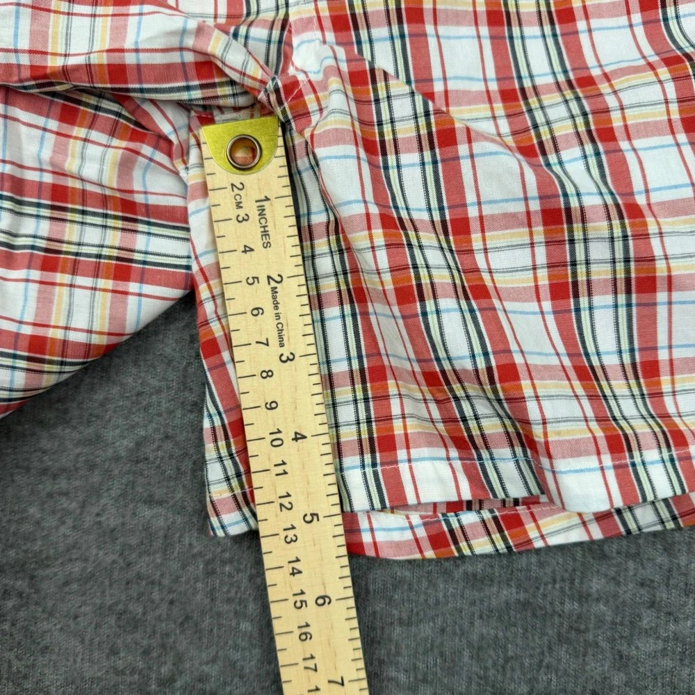 Jockey Woven Boxers‎ Mens Large Red White Plaid Cotton Button Fly Underwear